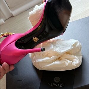 Versace Fuchsia Satin Heels